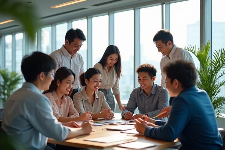 多様な人々が集まり協力する組織のイメージ